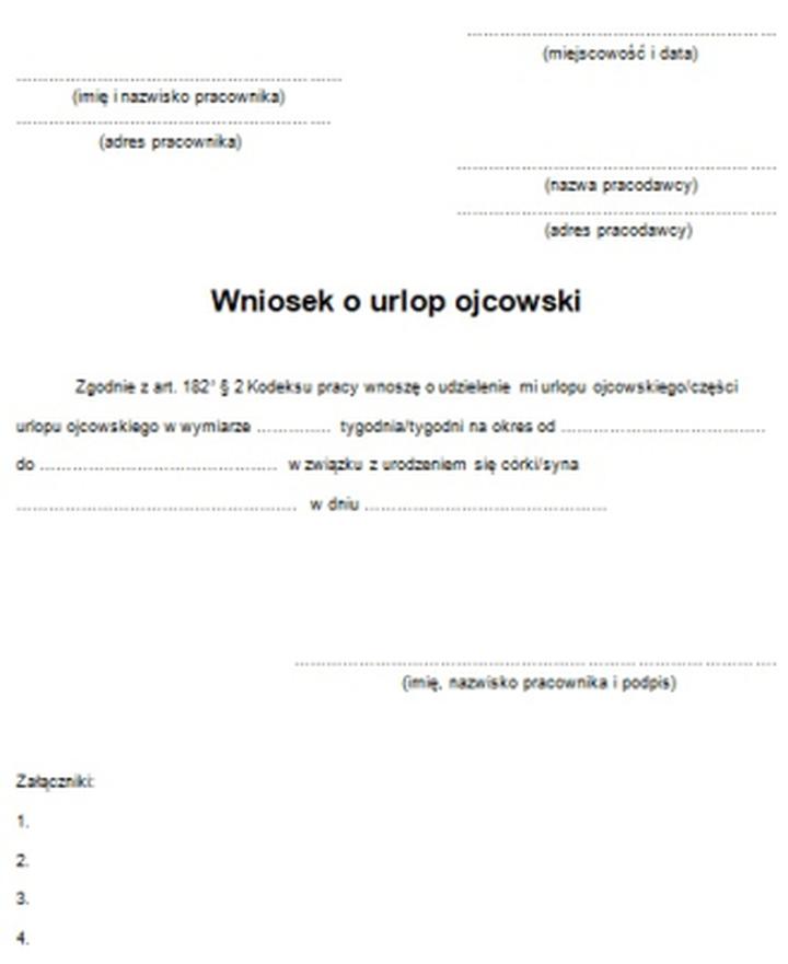 Urlop ojcowski po porodzie